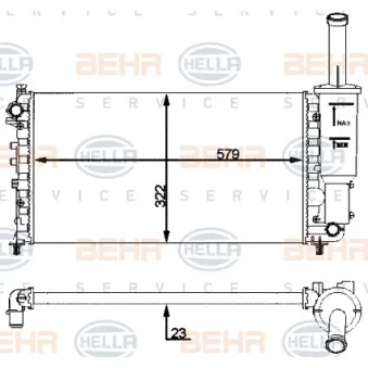 Radiateur, refroidissement du moteur HELLA 8MK 376 901-081