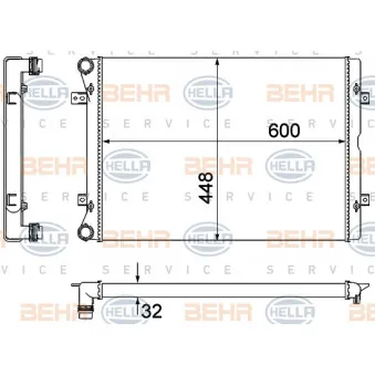 Radiateur, refroidissement du moteur HELLA 8MK 376 901-101