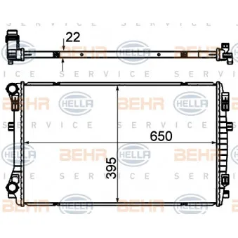 Radiateur, refroidissement du moteur HELLA 8MK 376 901-374