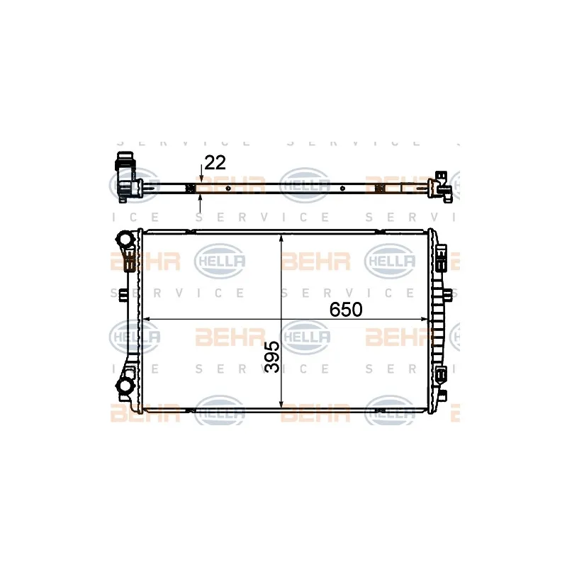 Radiateur, refroidissement du moteur HELLA 8MK 376 901-374