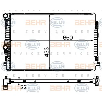 Radiateur, refroidissement du moteur HELLA 8MK 376 901-384