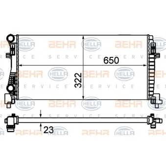 Radiateur, refroidissement du moteur HELLA 8MK 376 901-404