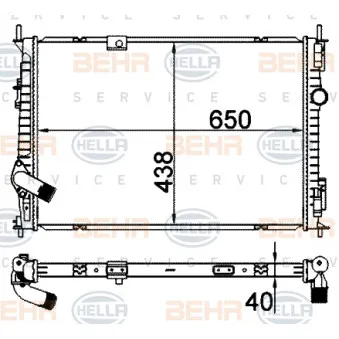 Radiateur, refroidissement du moteur HELLA 8MK 376 901-424