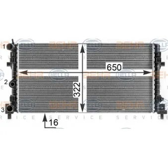 Radiateur, refroidissement du moteur HELLA 8MK 376 902-004