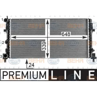 Radiateur, refroidissement du moteur HELLA 8MK 376 902-011