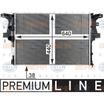 Radiateur, refroidissement du moteur HELLA 8MK 376 903-601