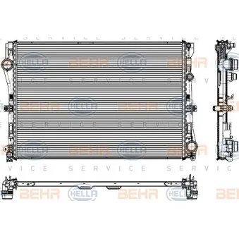 Radiateur, refroidissement du moteur HELLA 8MK 376 908-091