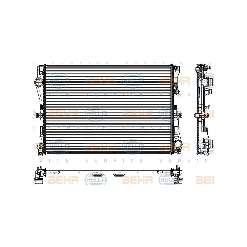 Radiateur, refroidissement du moteur HELLA 8MK 376 908-091
