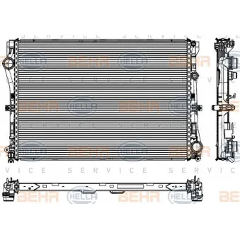 Radiateur, refroidissement du moteur HELLA 8MK 376 908-101