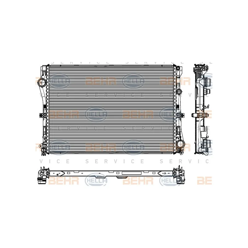 Radiateur, refroidissement du moteur HELLA 8MK 376 908-101