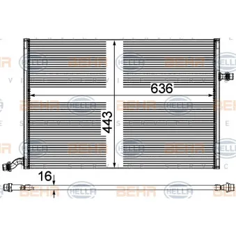 Radiateur basse température, intercooler HELLA 8MK 376 908-111