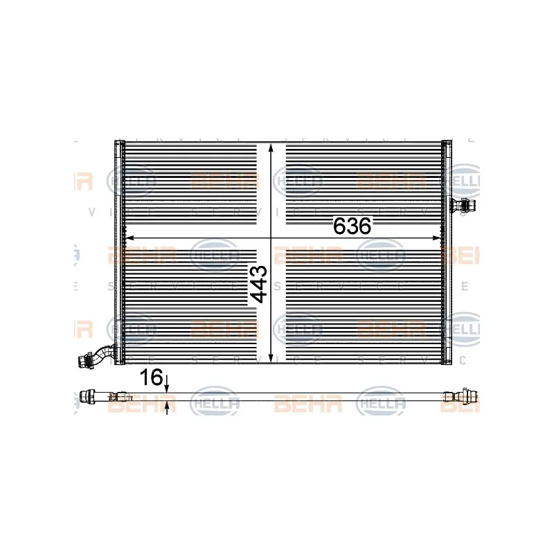 Radiateur basse température, intercooler HELLA 8MK 376 908-111