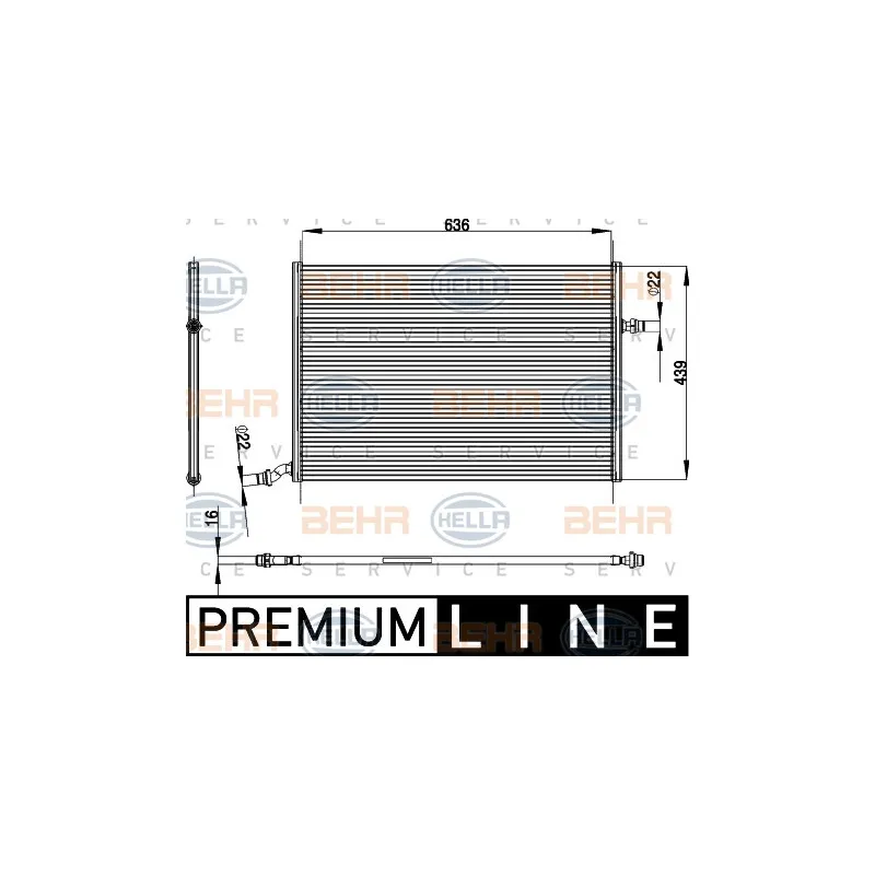 Radiateur basse température, intercooler HELLA 8MK 376 908-121