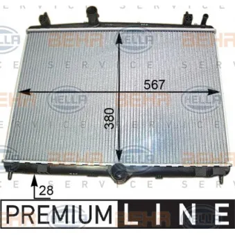 Radiateur, refroidissement du moteur HELLA 8MK 376 910-201