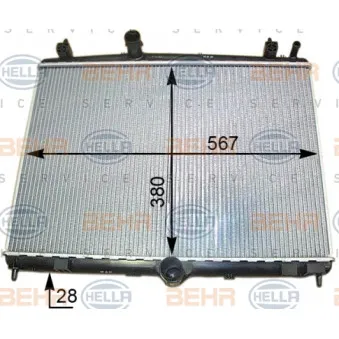 Radiateur, refroidissement du moteur HELLA 8MK 376 910-204