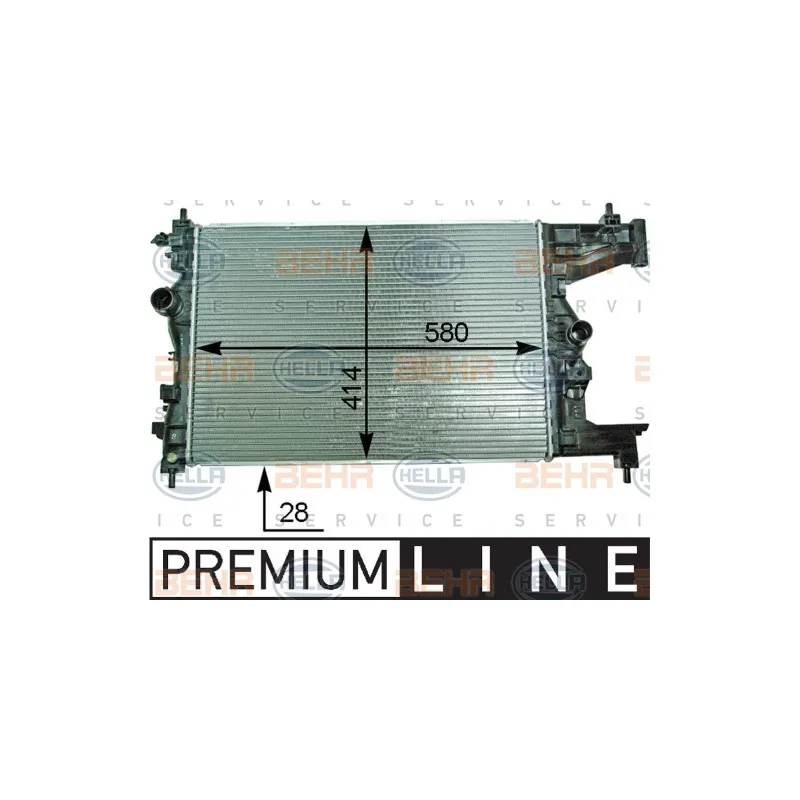 Radiateur, refroidissement du moteur HELLA 8MK 376 910-221