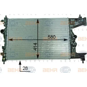 Radiateur, refroidissement du moteur HELLA 8MK 376 910-224