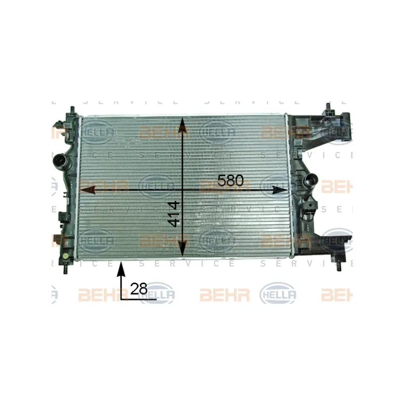 Radiateur, refroidissement du moteur HELLA 8MK 376 910-224