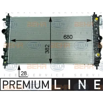 Radiateur, refroidissement du moteur HELLA 8MK 376 910-251