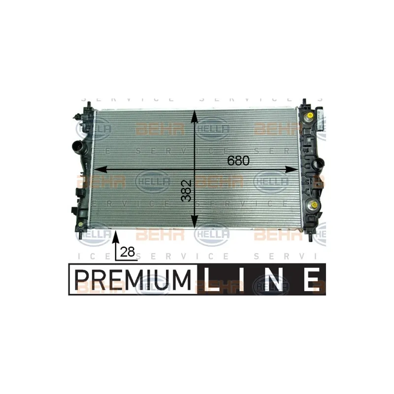 Radiateur, refroidissement du moteur HELLA 8MK 376 910-251