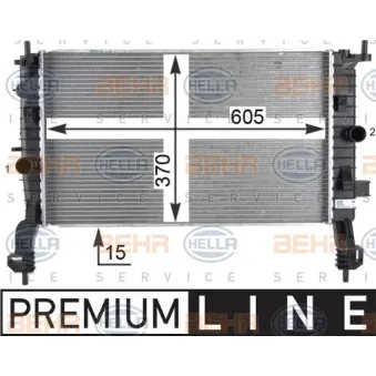 Radiateur, refroidissement du moteur HELLA 8MK 376 910-281