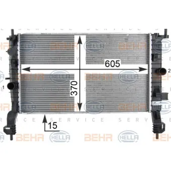 Radiateur, refroidissement du moteur HELLA 8MK 376 910-284