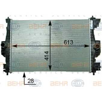 Radiateur, refroidissement du moteur HELLA 8MK 376 910-301