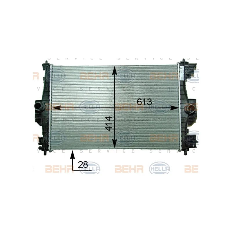 Radiateur, refroidissement du moteur HELLA 8MK 376 910-301