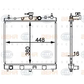 Radiateur, refroidissement du moteur HELLA 8MK 376 912-214