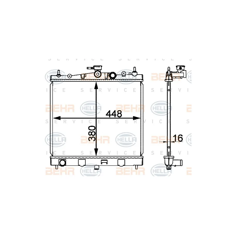 Radiateur, refroidissement du moteur HELLA 8MK 376 912-214