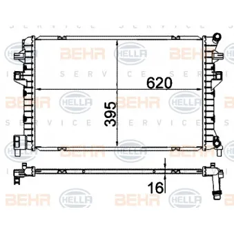 Radiateur basse température, intercooler HELLA 8MK 376 912-234