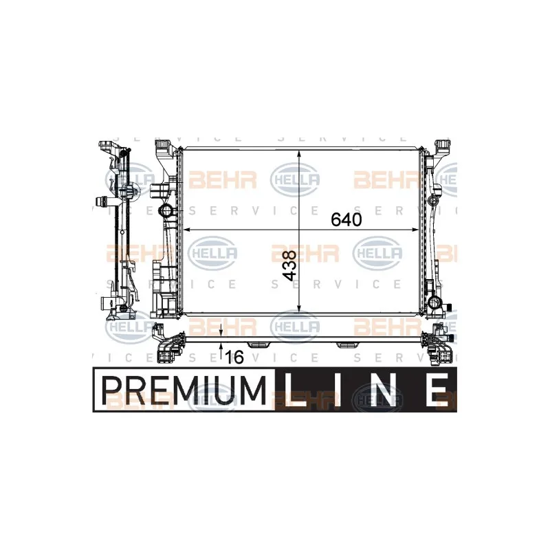 Radiateur, refroidissement du moteur HELLA 8MK 376 924-011
