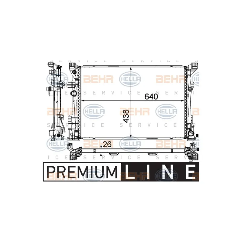 Radiateur, refroidissement du moteur HELLA 8MK 376 924-021