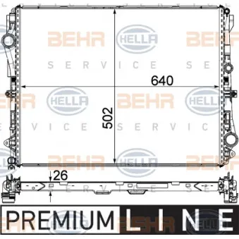 Radiateur, refroidissement du moteur HELLA 8MK 376 924-071