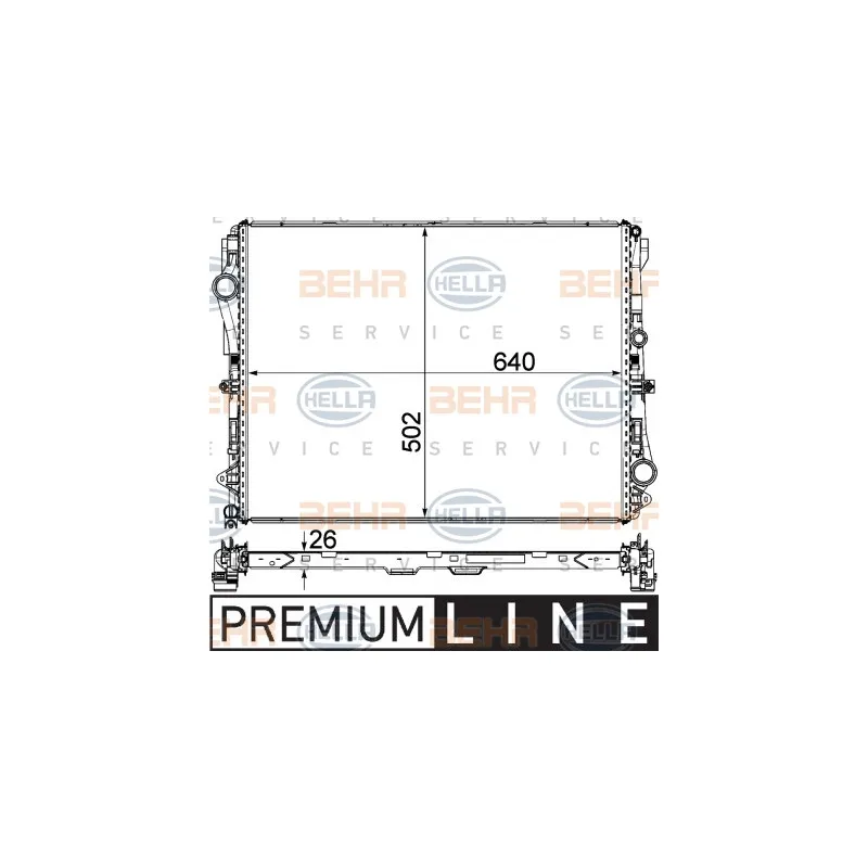 Radiateur, refroidissement du moteur HELLA 8MK 376 924-071