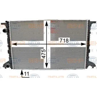 Radiateur, refroidissement du moteur HELLA 8MK 376 990-011