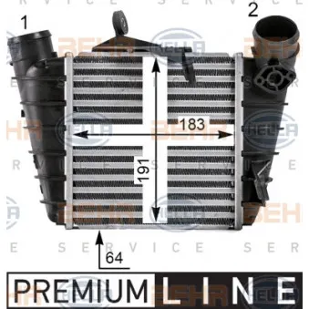 Intercooler, échangeur HELLA 8ML 376 700-101