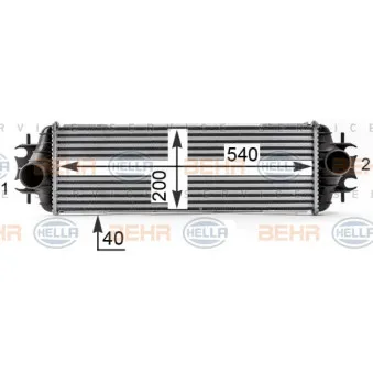 Intercooler, échangeur HELLA 8ML 376 700-111
