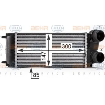 Intercooler, échangeur HELLA 8ML 376 700-511