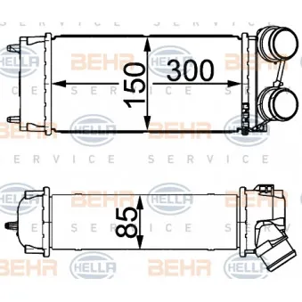 Intercooler, échangeur HELLA 8ML 376 700-514