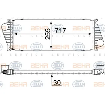Intercooler, échangeur HELLA 8ML 376 700-624