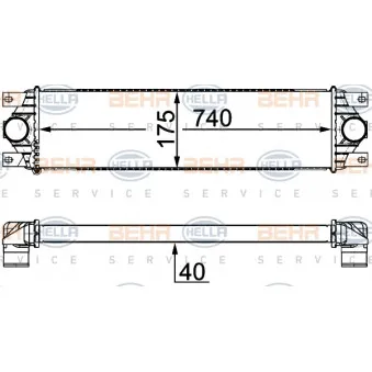 Intercooler, échangeur HELLA 8ML 376 700-634