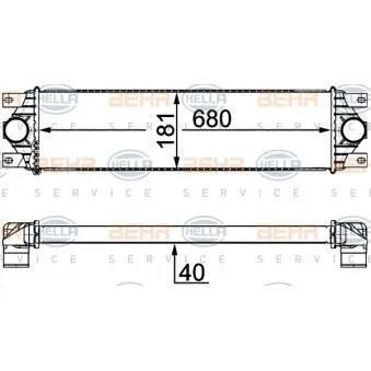 Intercooler, échangeur HELLA 8ML 376 700-644