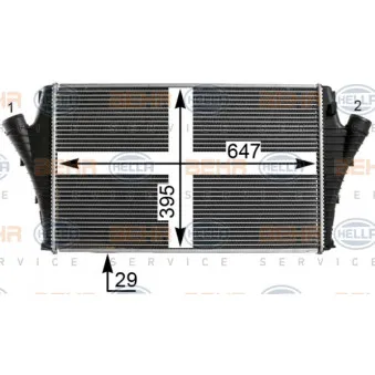 Intercooler, échangeur HELLA 8ML 376 700-671