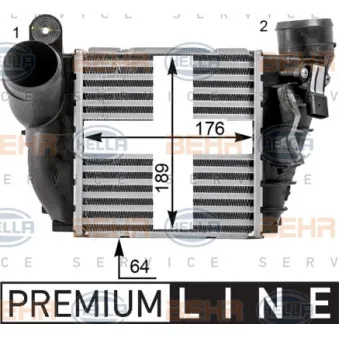 Intercooler, échangeur HELLA 8ML 376 700-701