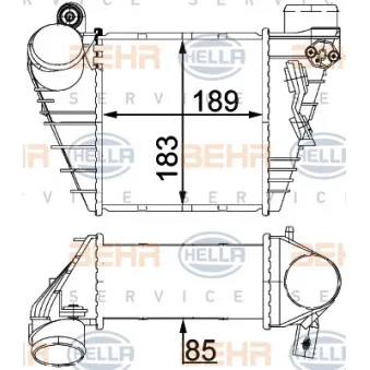 Intercooler, échangeur HELLA 8ML 376 700-704