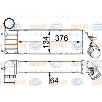 Intercooler, échangeur HELLA 8ML 376 700-714