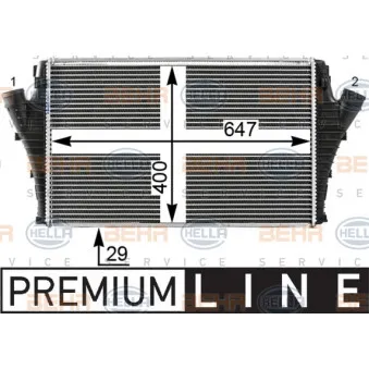 Intercooler, échangeur HELLA 8ML 376 700-721
