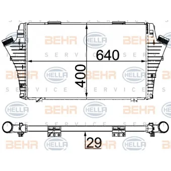 Intercooler, échangeur HELLA 8ML 376 700-724
