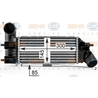 Intercooler, échangeur HELLA 8ML 376 700-741